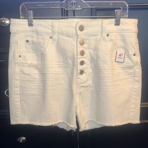 Time and Tru White Jean Shorts size 14